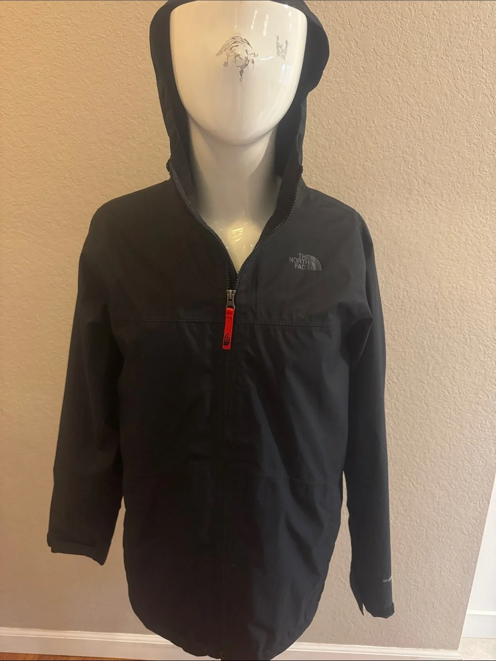 The North Face Black Hooded Shell boys size extra‎ large 18/20